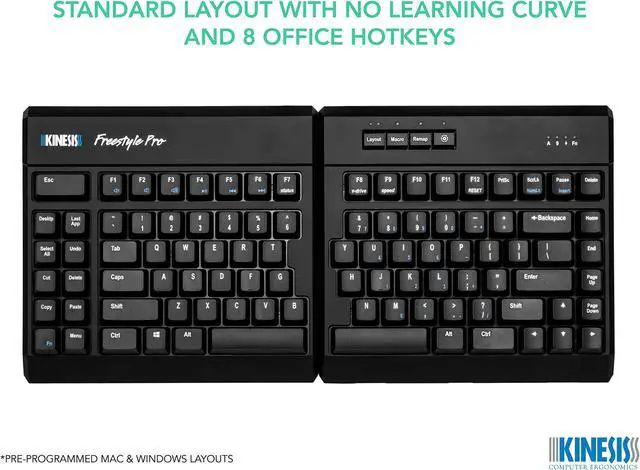 Alt view image 3 of 5 - KINESIS USB-A Freestyle Pro Quiet Ergonomic Split Mechanical Keyboard (Cherry MX Silent Red Switches)