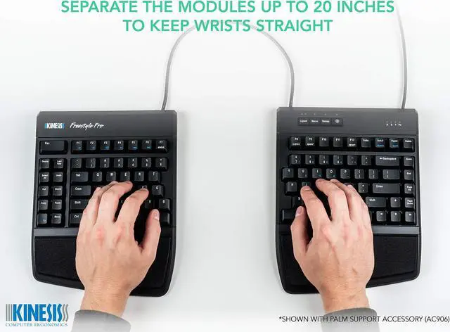 Alt view image 5 of 5 - KINESIS USB-A Freestyle Pro Quiet Ergonomic Split Mechanical Keyboard (Cherry MX Silent Red Switches)