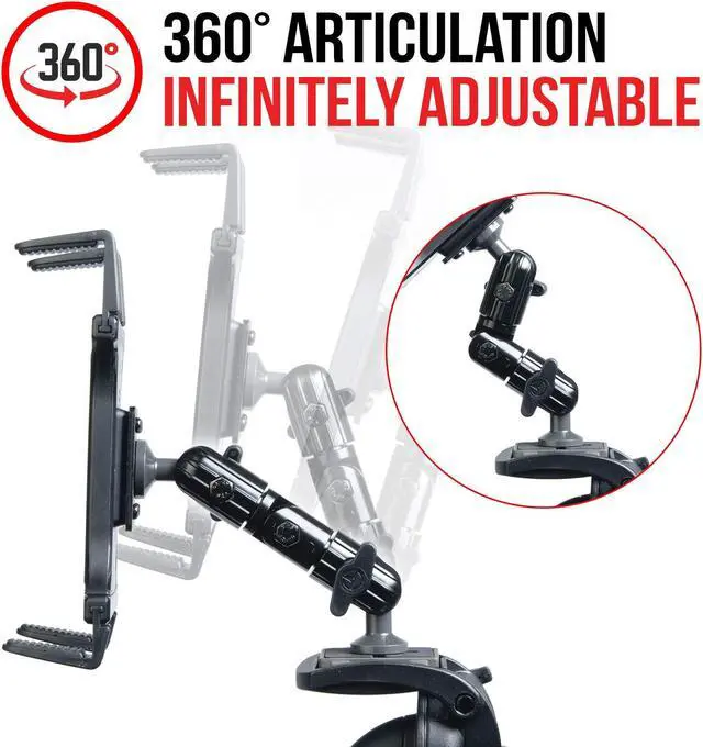 Alt view image 3 of 5 - Tablet Mount for Tripod |Enduro Series| Spring Cradle | 1/4"-20 Screw Mountable | Compatible with iPad, Galaxy and more. Commercial Grade Parts