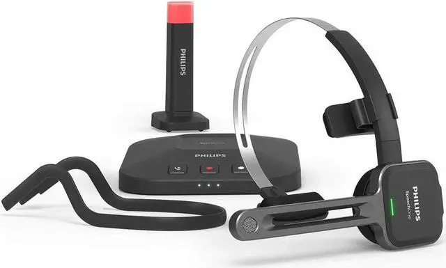 Main image of PHILIPS SpeechOne Wireless Dictation Headset with Docking Station and Status Light