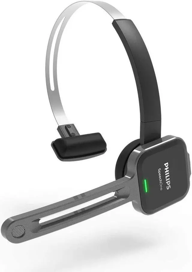 Alt view image 2 of 5 - PHILIPS SpeechOne Wireless Dictation Headset with Docking Station and Status Light