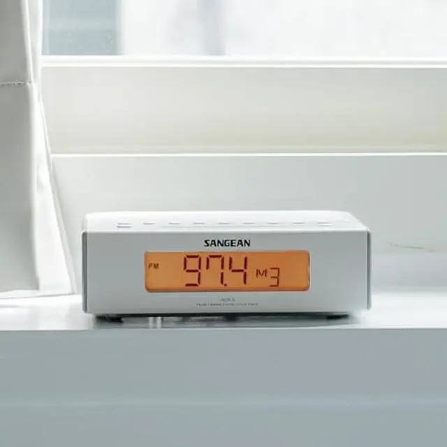 Alt view image 4 of 5 - Sangean RCR-5 Digital AM/FM Clock Radio, White