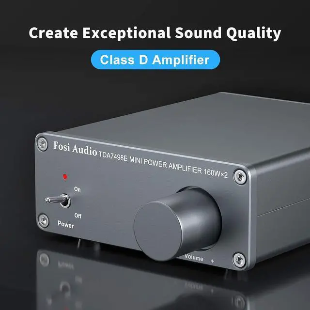 Alt view image 2 of 5 - Fosi Audio Banana Plugs 2 Pairs / 4 pcs and TDA7498E 2 Channel Stereo Audio Amplifier Receiver 160W x 2
