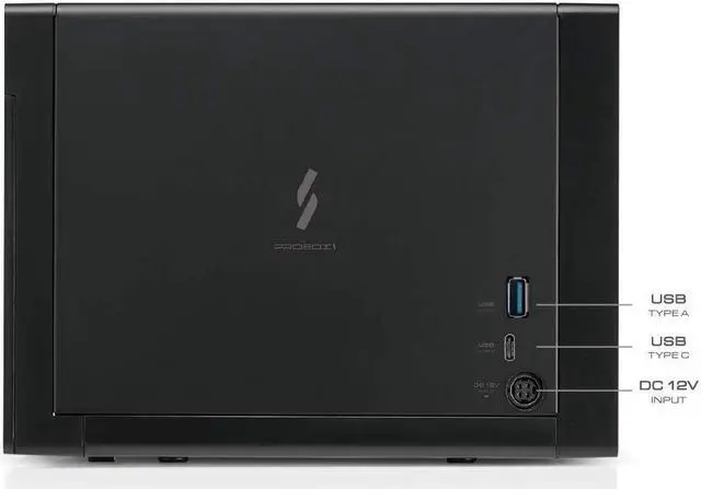 Alt view image 4 of 5 - Mediasonic Raid 4 Bay Hard Drive Enclosure DAS - USB 3.2 Gen 2 10Gbps USB Type C Support 24TB HDD USB Hub (HFR7-SU31CH)