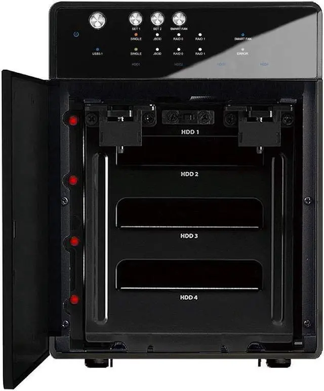 Alt view image 5 of 5 - Mediasonic Raid 4 Bay Hard Drive Enclosure DAS - USB 3.2 Gen 2 10Gbps USB Type C Support 24TB HDD USB Hub (HFR7-SU31CH)