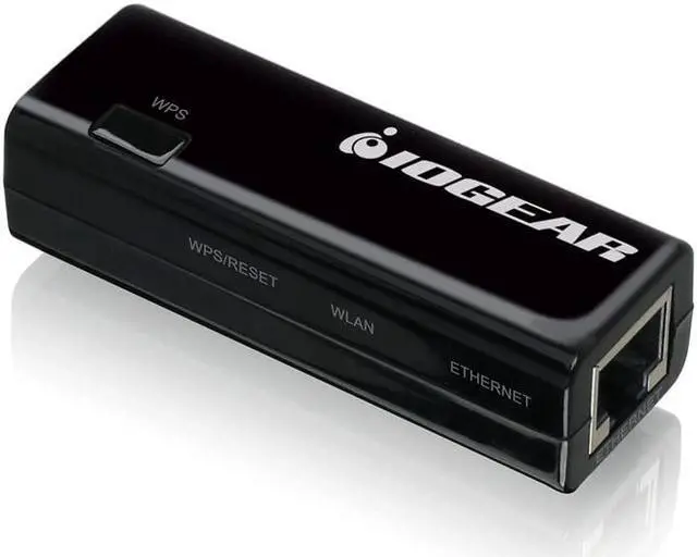Main image of IOGEAR Universal Ethernet to Wi-Fi N Adapter - Speeds of up to 300Mbps on 2.4GHz - Push-button Wi-Fi Protected Setup (WPS) - Supports WEP, WPA, WPA2, TKIP and AES encryption - GWU637
