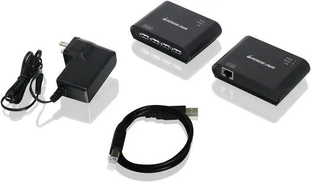 Alt view image 3 of 4 - USB 2.0 4 Port USB Extender - Up To 165Ft - Cat5, Cat5e or Cat6 Ethernet - High Speed (480Mbps) - Plug-n-Play - TAA compliant - Windows - MacOS - GUCE64
