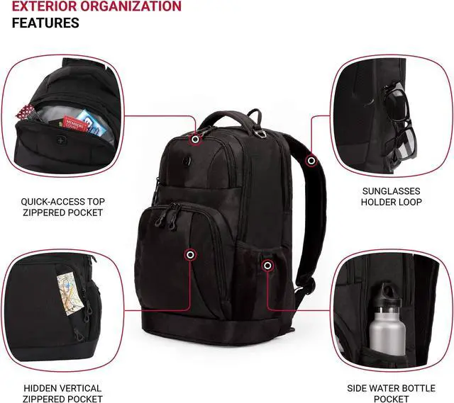 Alt view image 3 of 5 - SwissGear 5698 Laptop Backpack, Black, 17-Inch