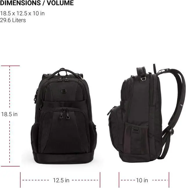 Alt view image 5 of 5 - SwissGear 5698 Laptop Backpack, Black, 17-Inch