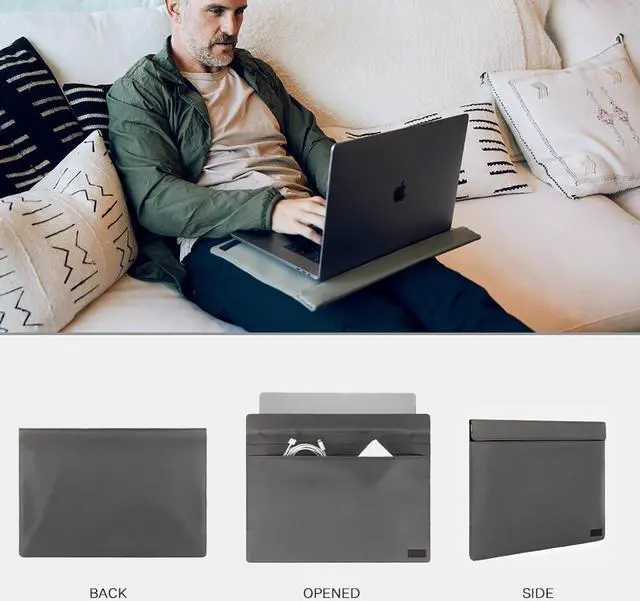 Alt view image 2 of 5 - SLNT Weatherproof Nylon Faraday Bag with Silent Pocket Technology - Signal Blocking Device Sleeve for 13 inch and 15 inch Laptops and Tablets, Provides Instant Protection (Grey, 15 inch)