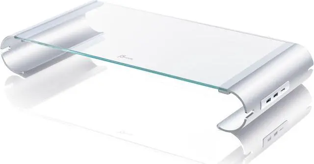 Main image of j5create Monitor Stand with 3-port USB 3.0 HUB JUT325 | Aluminium Legs and Clear Tempered Glass Monitor Riser | Compatible with iMac/Windows/Chrome/Linux Laptop, Macbook