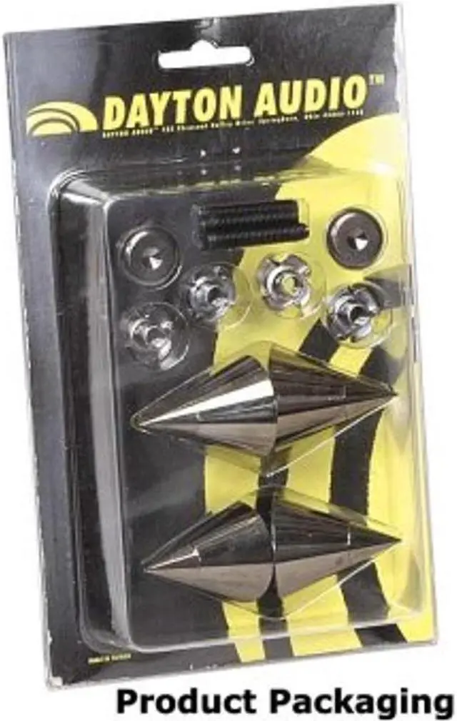 Alt view image 4 of 5 - Dayton Audio DSS4-BC Black Chrome Speaker Spike Set 4 Pcs.