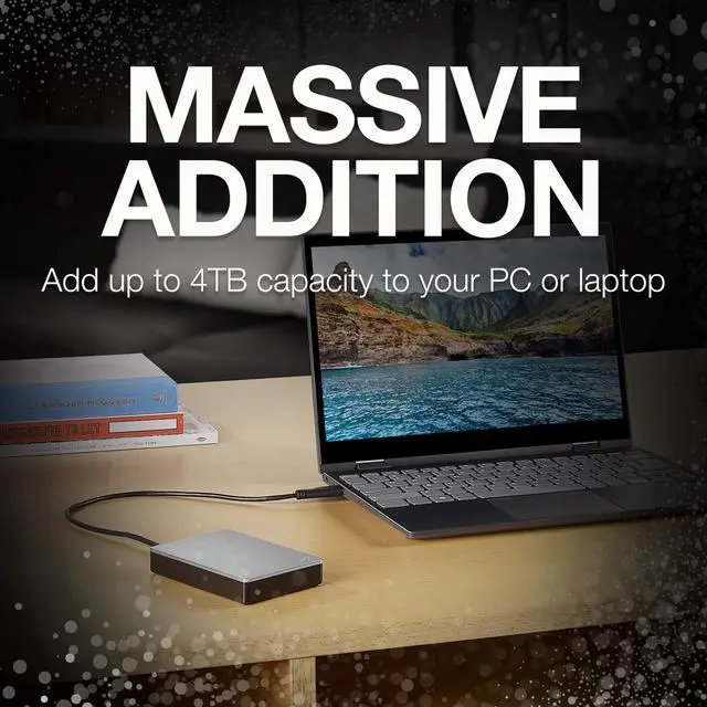 Alt view image 4 of 5 - Seagate Backup Plus 5TB External Hard Drive Portable HDD - Silver USB 3.0 For PC Laptop And Mac, 1 year MylioCreate, 2 Months Adobe CC Photography, & 2-Year Rescue Service (STHP5000401)