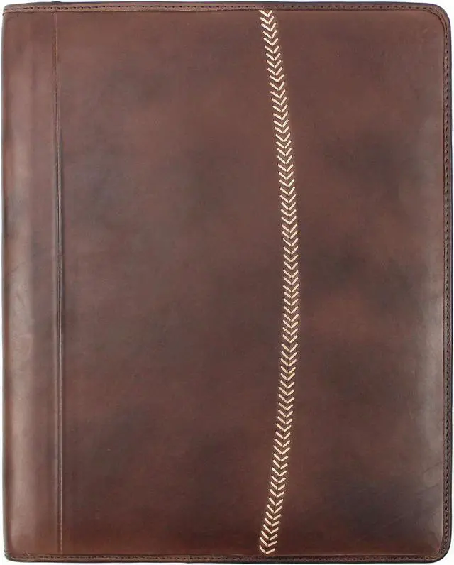 Main image of Rawlings Leather Baseball Stitch Padfolio, Brown