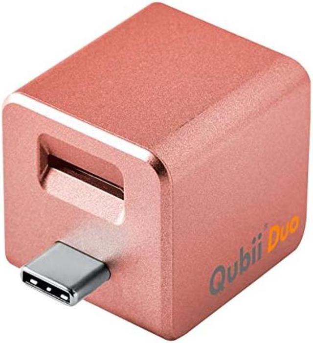 MAKTAR Qubii Duo USB-C Flash Drive(Rose Gold Without microSD), Auto Backup  While Charging, MFi Certified Compatible with iPhone/iPad/Android, Photo ...