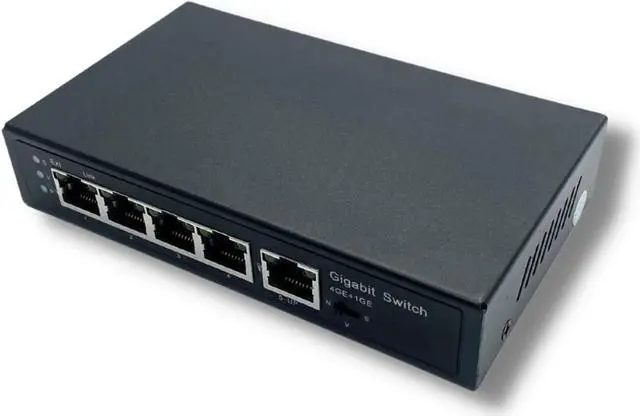 Main image of 4 Port Gigabit PoE Extender with IEEE 802.3bt Uplink - Power Over Ethernet PoE+ Passthrough Switch with VLAN & 500 ft. Range Extension - Supports 802.3at/af IP Network, Security Cameras, VoIP, WiFi AP