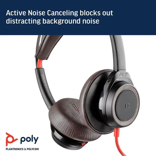 Alt view image 5 of 5 - Poly (Plantronics + Polycom) Blackwire 7225 Wired USB-A Headset (Plantronics) - Black - Dual-Ear (Stereo) Computer Headset - Connect to PC/Mac via USB-A - Active Noise Canceling