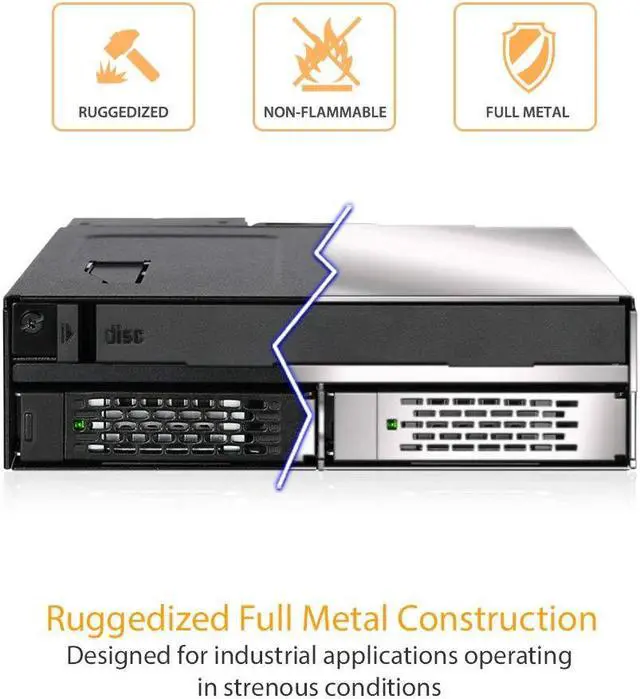 Alt view image 5 of 5 - ICY DOCK 2 Bay 2.5 SAS/SATA SSD/HDD & (Ultra) Slim Optical Disk Drive CD DVD ROM Backplane Enclosure for 5.25" Bay | ToughArmor MB602SPO-B