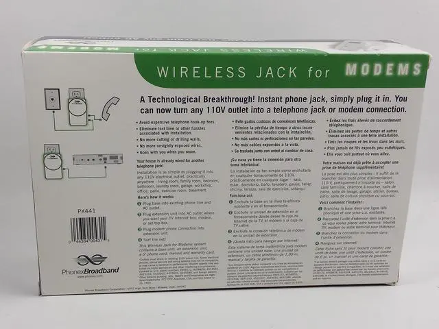Alt view image 2 of 2 - Phonex PX-441 Wireless Jack System for Modems