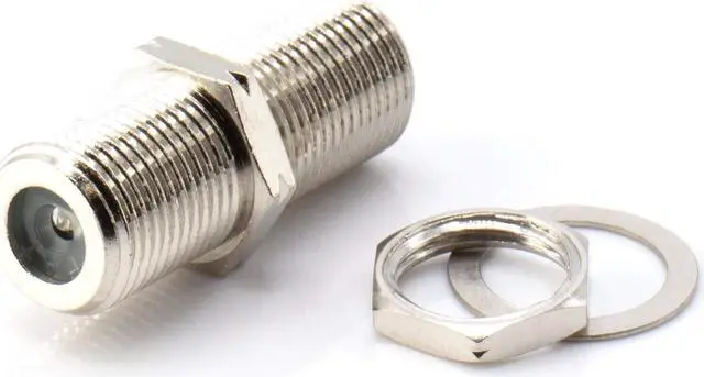 Alt view image 2 of 5 - THE CIMPLE CO Cable Extension Coupler, with Washer and Nut - 100 Pack - Works with Wall Plates - Connects Two Coaxial Video Cables, for Coax F81 (Female to Female) 75 Ohm, 2.3Mhz-3GHz Satellite, CATV