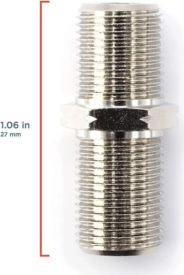 Alt view image 4 of 5 - THE CIMPLE CO Cable Extension Coupler, with Washer and Nut - 100 Pack - Works with Wall Plates - Connects Two Coaxial Video Cables, for Coax F81 (Female to Female) 75 Ohm, 2.3Mhz-3GHz Satellite, CATV