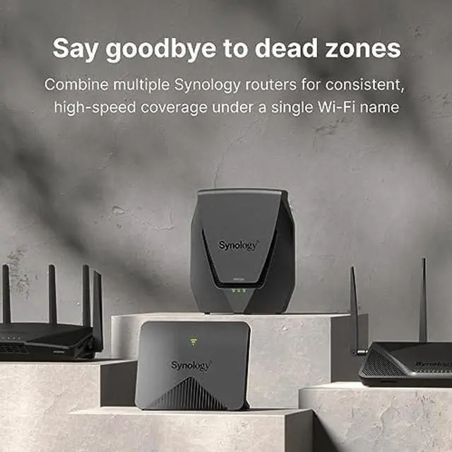 Alt view image 3 of 5 - Synology WRX560 - Dual-Band Wi-Fi 6 Router, 2.5Gbps Ethernet, VLAN segmentation, Multiple SSIDs, parental controls, Threat Prevention, VPN (US Version)