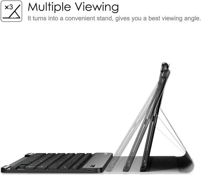 Alt view image 4 of 5 - FINTIE Keyboard Case for Samsung Galaxy Tab S5e 10.5 2019 Model SM-T720/T725/T727, Slim Stand Cover w/Detachable Wireless Bluetooth Keyboard, Black