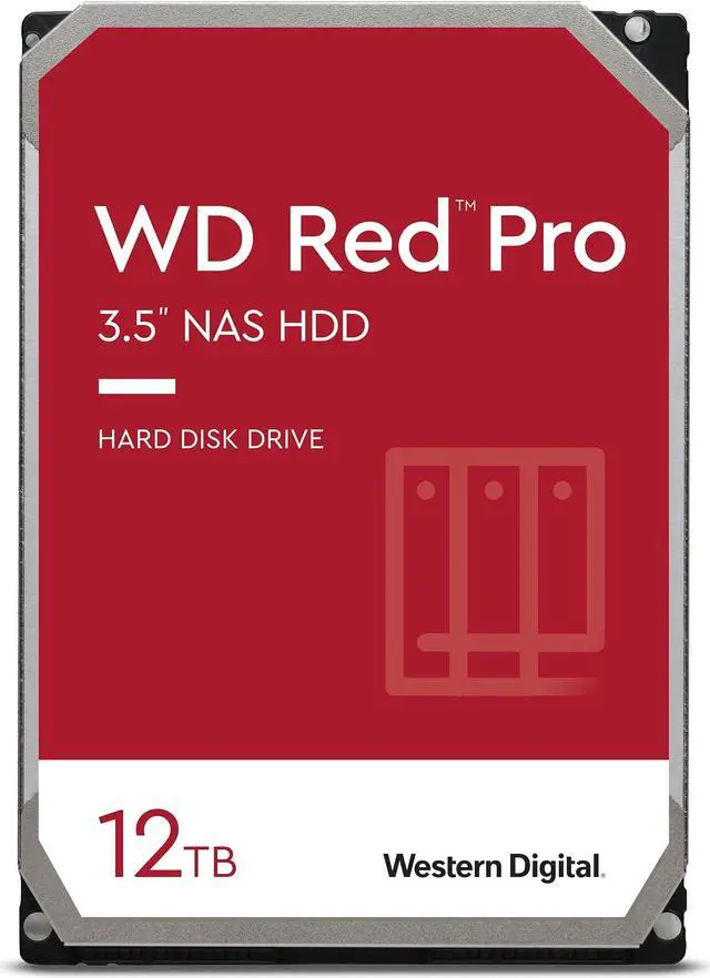 Main image of Western Digital 12TB WD Red Pro NAS Internal Hard Drive HDD - 7200 RPM, SATA 6 Gb/s, CMR, 256 MB Cache, 3.5" - WD121KFBX