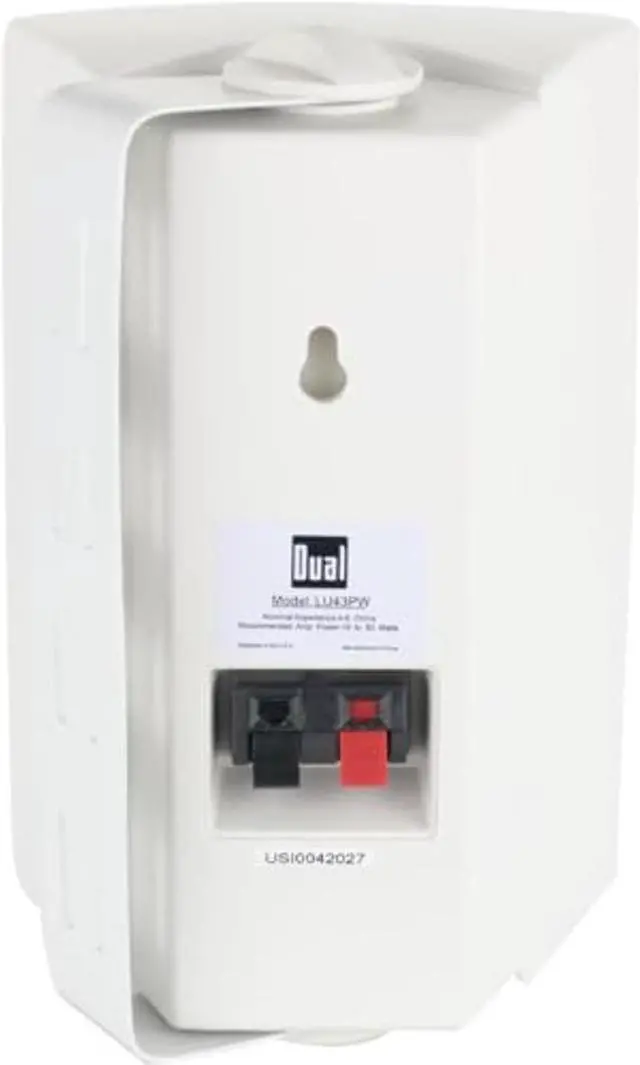 Alt view image 2 of 5 - Dual Electronics LU43PW 4" 3-Way High Performance Outdoor Indoor Wired Speakers | Effortless Set Up | Home, Pool, Patio, Garage Use | Weather Resistant | Expansive Stereo Sound Coverage | White