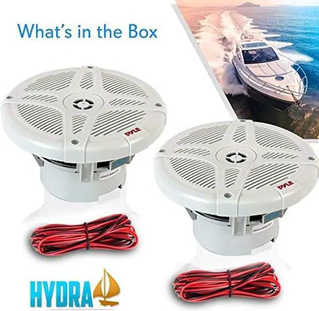 Alt view image 5 of 5 - Pyle 6.5 Inch Marine Speakers - Coaxial 2-Way Waterproof Component Speaker Pair | Audio Stereo Sound System with Wireless RF Streaming Support | 6.5" in, 600 Watt - Pyle PLMRF65SW