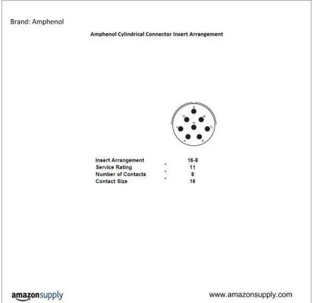 Alt view image 2 of 2 - Amphenol Industrial RPT04E16-8S(005) Circular Connector Socket, Environmental Resisting, No Rear Hardware, Bayonet Coupling, Solder Termination, Cable Connecting Plug, 16-8 Insert Arrangement, 16 Shel