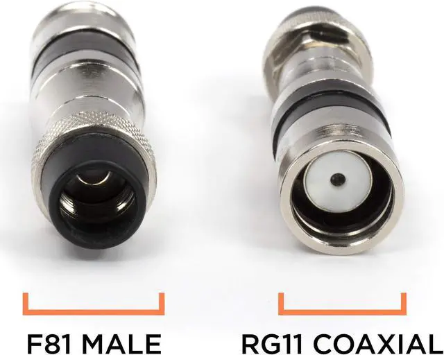 Alt view image 3 of 5 - THE CIMPLE CO Coaxial Cable Compression Fitting Connector - for RG11 Coax Cable - with Weather Seal O Ring, Weather Boot, and Water Tight Grip (25 Pack)