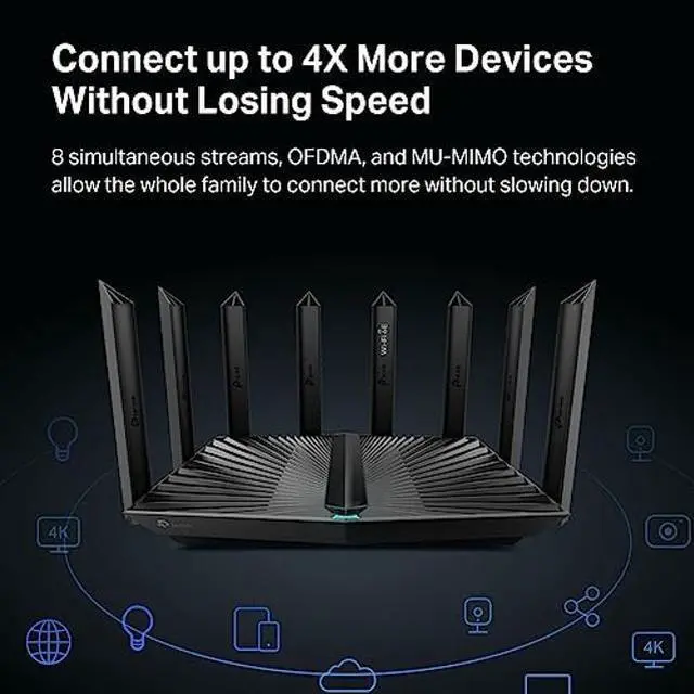 Alt view image 4 of 5 - TP-Link - Archer AXE7800 Tri-Band Wi-Fi 6E Router - Black