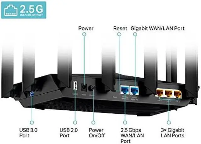 Alt view image 5 of 5 - TP-Link - Archer AXE7800 Tri-Band Wi-Fi 6E Router - Black