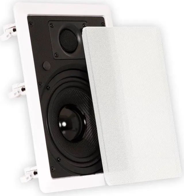 Alt view image 2 of 5 - Theater Solutions TS65W in Wall 6.5" Speakers Surround Sound Home Theater Pair, White