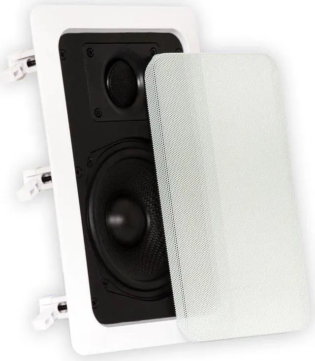Alt view image 2 of 5 - Theater Solutions TS50W in Wall Speakers Surround Sound Home Theater Pair, White, 5.25-Inch