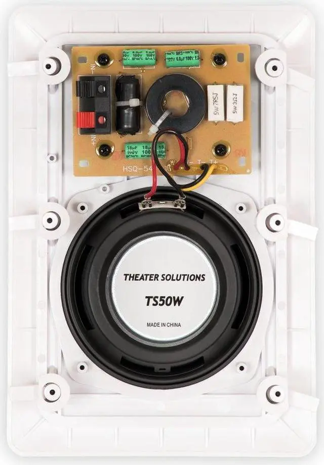Alt view image 4 of 5 - Theater Solutions TS50W in Wall Speakers Surround Sound Home Theater Pair, White, 5.25-Inch