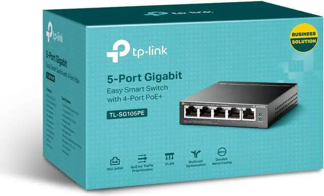 Alt view image 5 of 5 - TP-Link TL-SG105PE | 4 PoE+ Port @65W | Easy Smart | Plug & Play | 3 Year Manufacturer Warranty | Shielded Ports | Support QoS, Vlan, IGMP and Link Aggregation