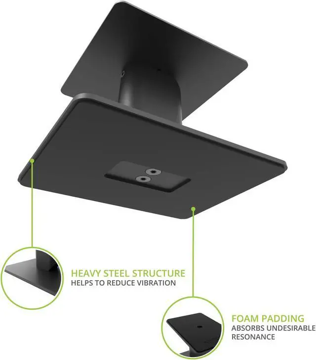 Alt view image 5 of 5 - Kanto SP6HD Desktop Speaker Stands for Medium/Large Bookshelf Speakers & Mid-Size/Full-Size 4-7 Studio Monitors | 6" Tall | Black | Pair