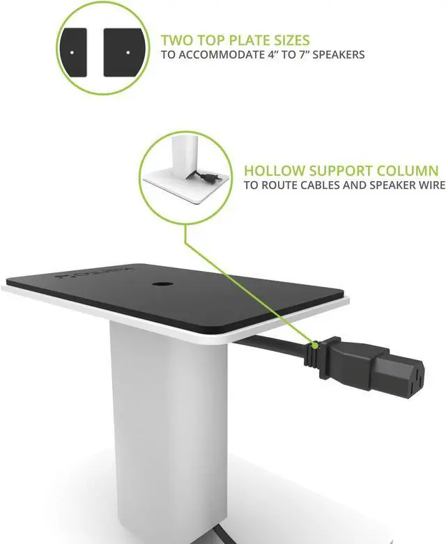 Alt view image 3 of 5 - Kanto SP6HD Desktop Speaker Stands for Medium/Large Bookshelf Speakers & Mid-Size/Full-Size 4-7 Studio Monitors | 6" Tall | White | Pair