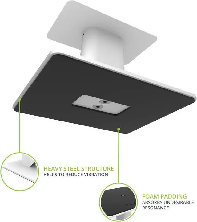 Alt view image 4 of 5 - Kanto SP6HD Desktop Speaker Stands for Medium/Large Bookshelf Speakers & Mid-Size/Full-Size 4-7 Studio Monitors | 6" Tall | White | Pair