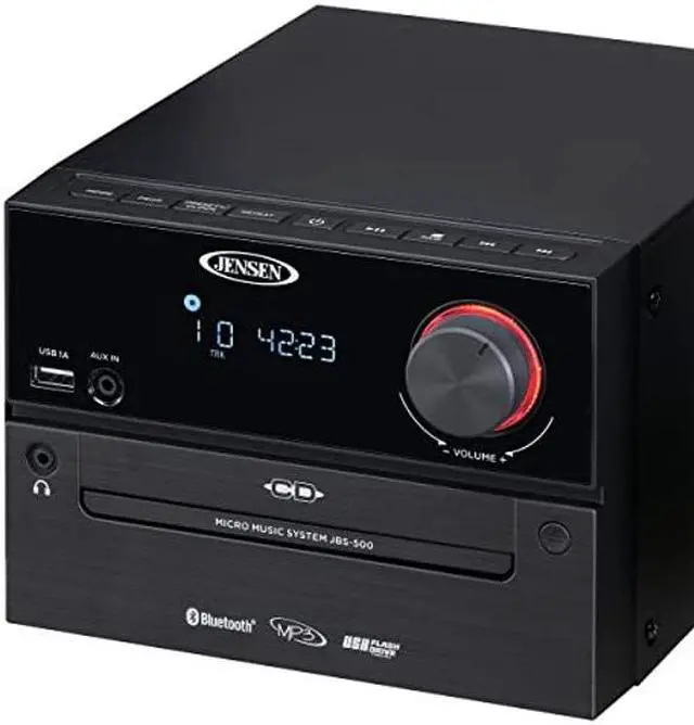 Alt view image 3 of 5 - Jensen Professional JBS-500 Modern Bluetooth Wireless Stereo Music System Home CD Player, MP3 USB, Audio in, Headphone Jack, FM Radio, 30W - (Jet Black)