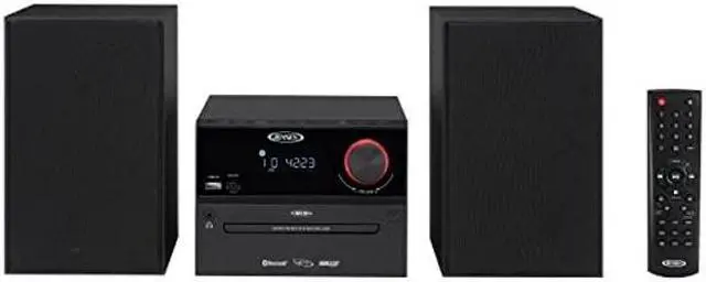 Main image of Jensen Professional JBS-500 Modern Bluetooth Wireless Stereo Music System Home CD Player, MP3 USB, Audio in, Headphone Jack, FM Radio, 30W - (Jet Black)