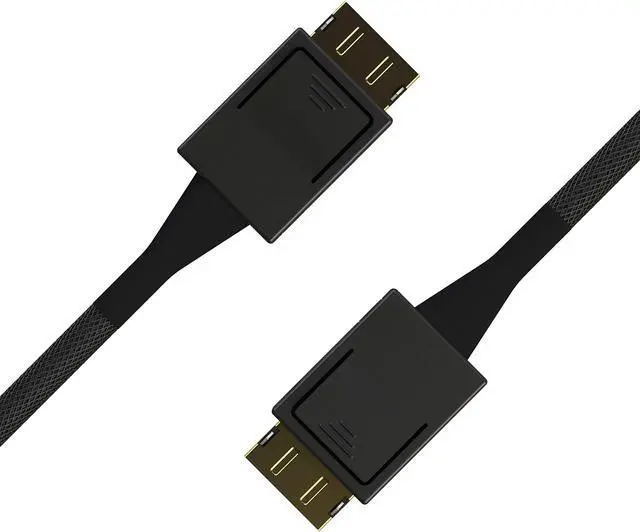 Alt view image 3 of 5 - LINKUP - OCuLink PCIe Gen 4 SFF-8611 4i to OCuLink SFF-8611 SSD Data Active Cable w/Nylon Cable Jacket 75cm