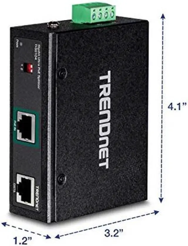 Alt view image 2 of 5 - TRENDnet Industrial Gigabit UPoE Splitter, Dual DC Power Outputs, DIN-Rail or Wall-Mountable, Adjustable Voltage Output, TI-SG104
