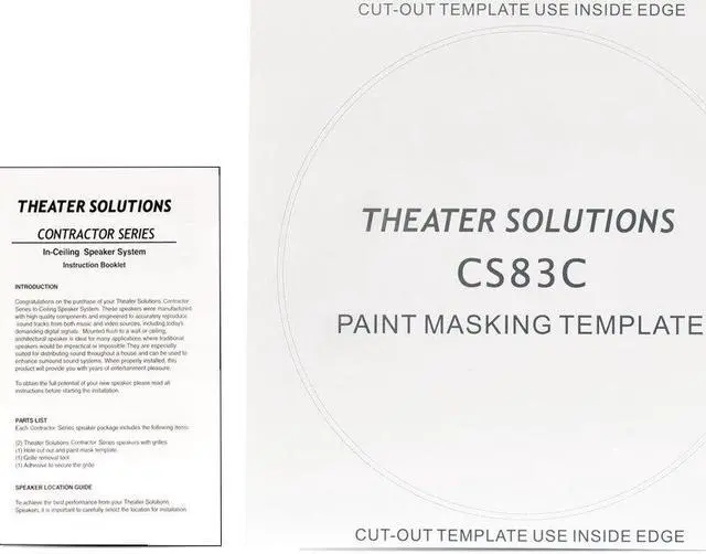 Alt view image 5 of 5 - Theater Solutions CS83C in Ceiling 3-Way 8" Speakers Surround Sound Home Theater Pair