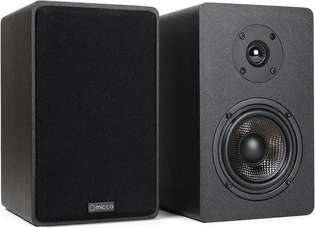Alt view image 4 of 5 - Micca MB42X Advanced Bookshelf Speakers for Home Theater Surround Sound, Stereo, and Passive Near Field Monitor, 2-Way (Black, Pair)