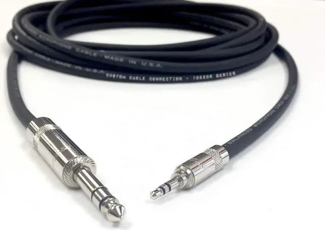 Alt view image 4 of 5 - 150 Foot Pro Audio 1/4 inch (6.35mm) TRS to 1/8 inch (3.5mm) TRS Balanced Cable by Custom Cable Connection