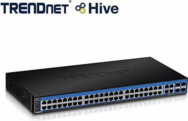 Alt view image 4 of 5 - TRENDnet 52-Port Gigabit Web Smart Switch, 48 Gigabit RJ-45 Ports, 4 Shared Gigabit Ports (RJ-45 or SFP), VLAN, QoS, LACP, IPv6, Lifetime Protection, TEG-524WS,Black