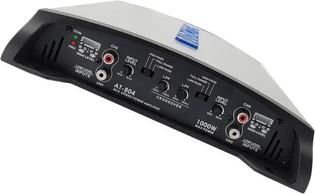 Alt view image 4 of 5 - Audiotek AT804 4 Channel Stereo Car Amplifier - 1000 Watts, 2 Ohm Stable, LED Indicator, Full Range, Class AB, MOSFET Power Supply, Great for Speakers